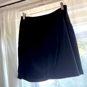 Black Wrap Front Skirt with Wide Waistband